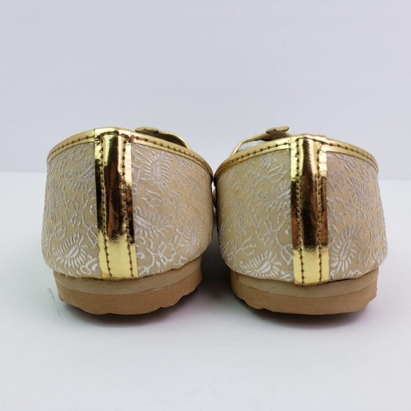 Shoe Bazar Etnic Mojri Khussa Mens Size 7 Gold Handmade Slip On Loafer Shoes